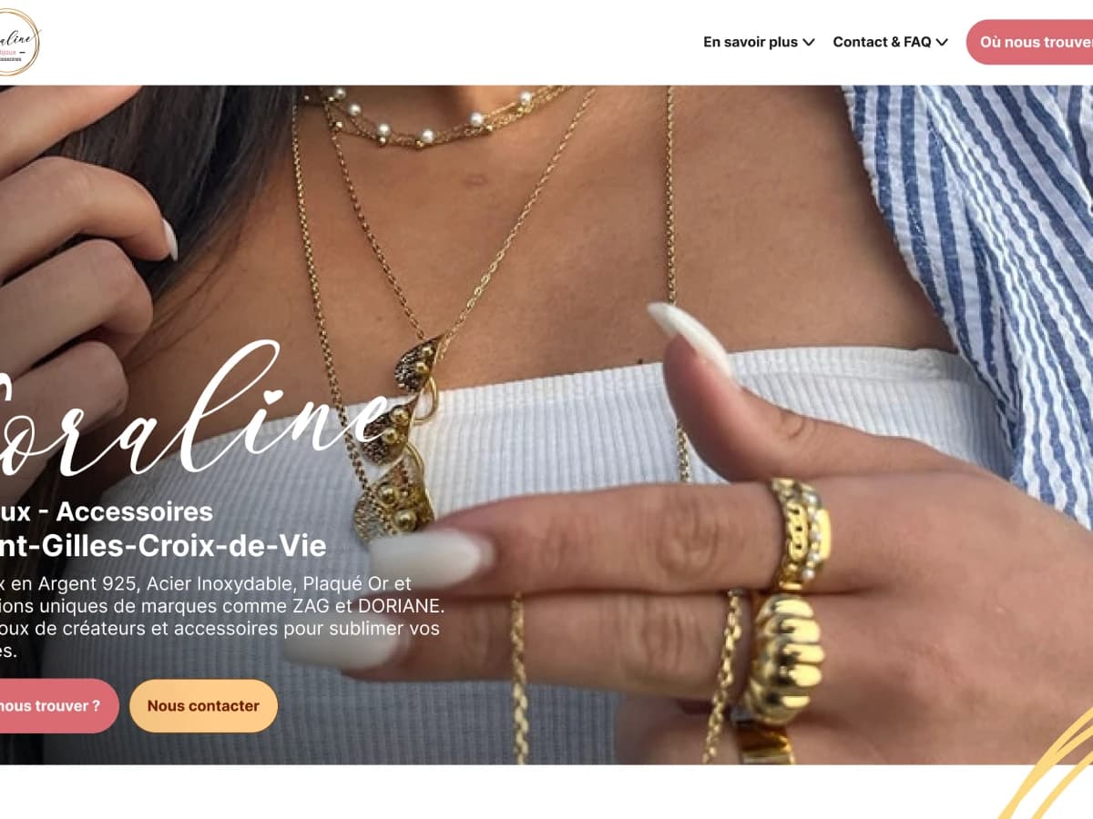 Projet de design web coraline bijoux portfolio Léo Murail